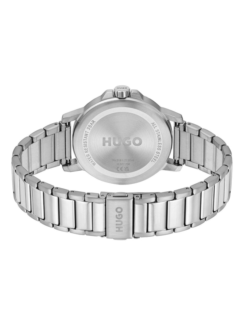 HUGO Smooth stainless steel bracelet watch green dial 41mm - British product
