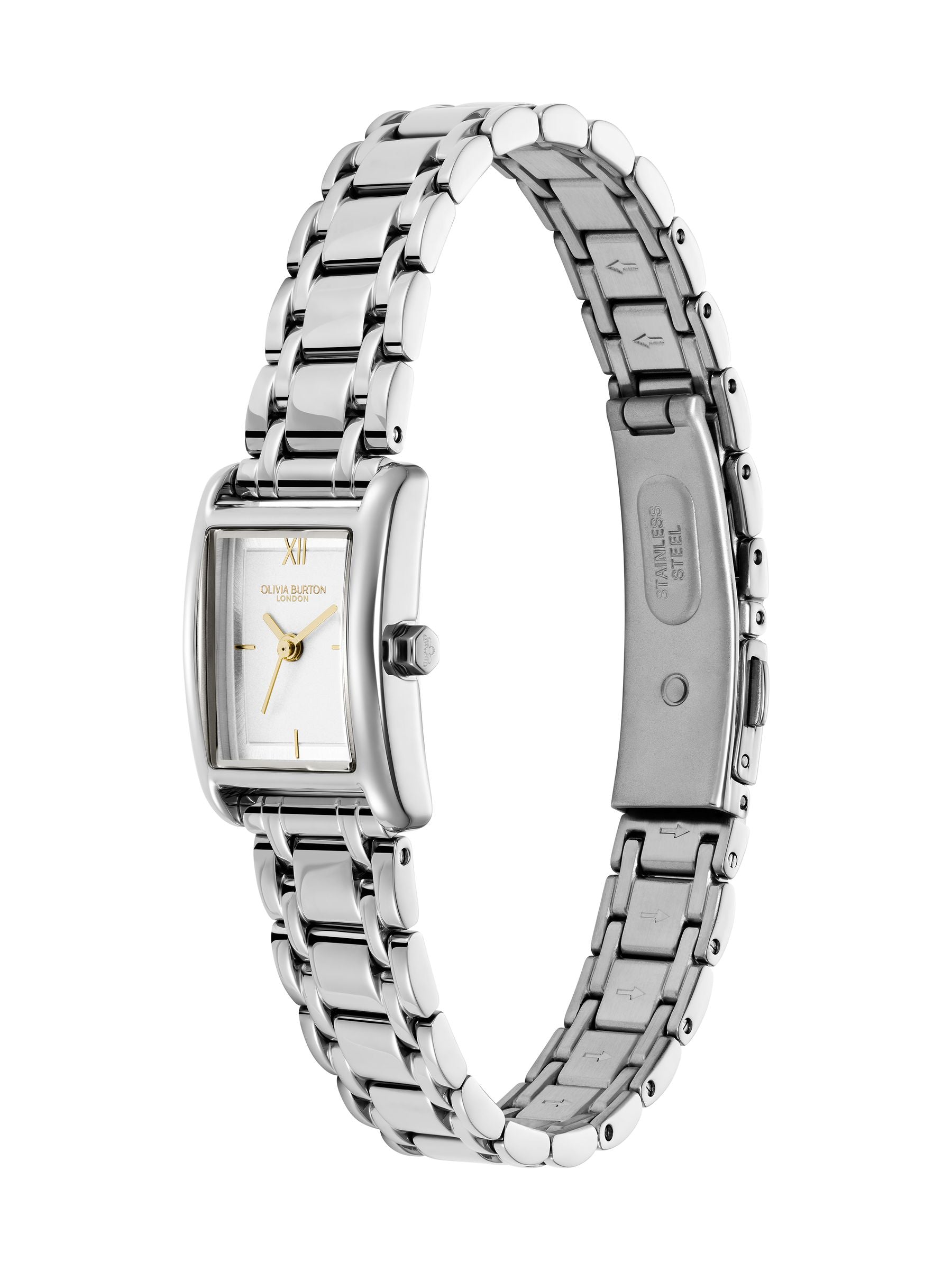 Olivia Burton Petit Grove silver tone watch 16x24mm, imported from the UK