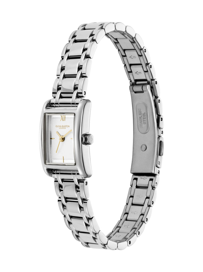 Olivia Burton Petit Grove silver tone watch 16x24mm, imported from the UK