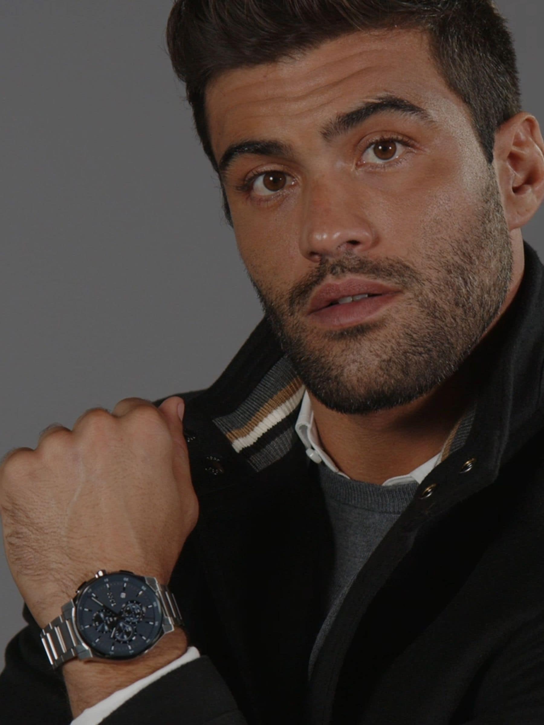 BOSS Silver Tone Peak Chronograph watch 44mm, imported from the UK