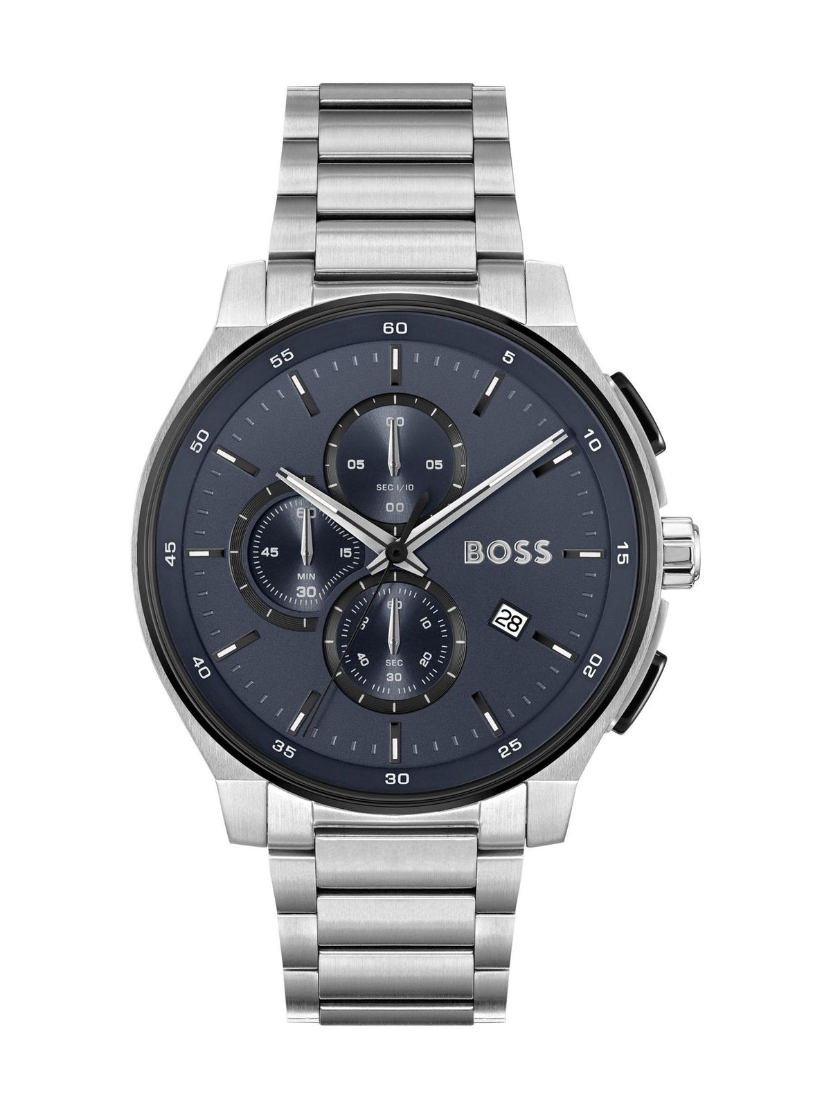 BOSS Silver Tone Peak Chronograph watch 44mm, imported from the UK