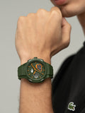 Lacoste Green LC33 watch with TR90 case and silicone strap, UK version