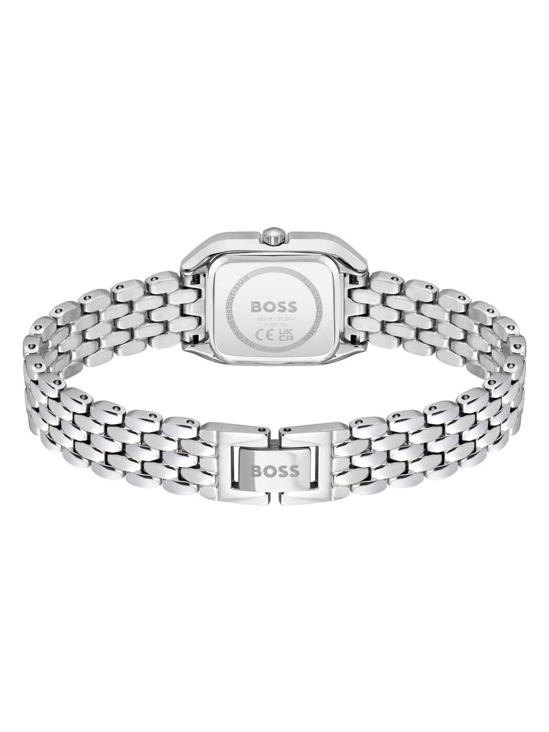 BOSS Mae Petite white tone soft square bracelet watch (British brand)