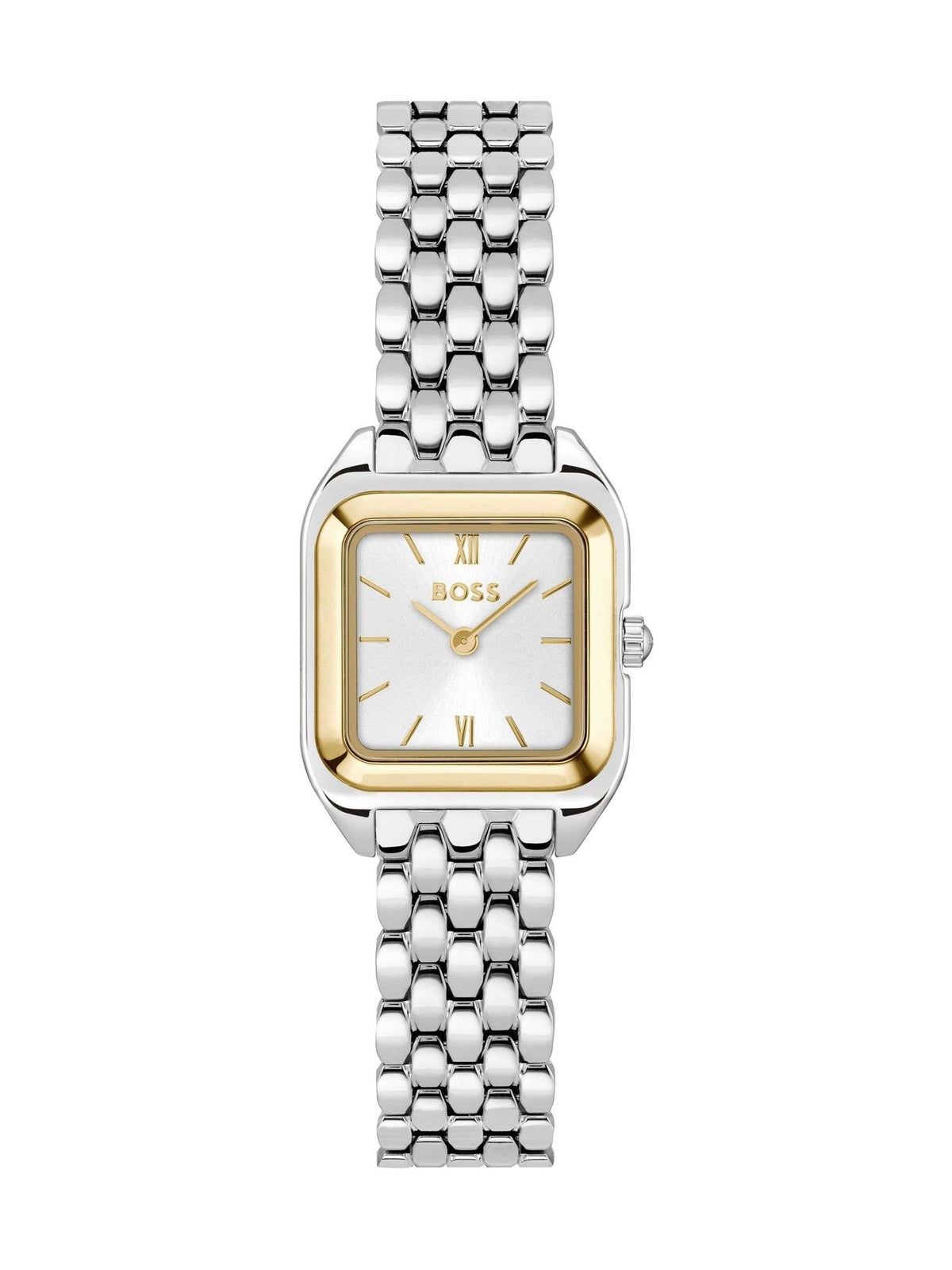 BOSS Mae Petite white tone soft square bracelet watch (British brand)