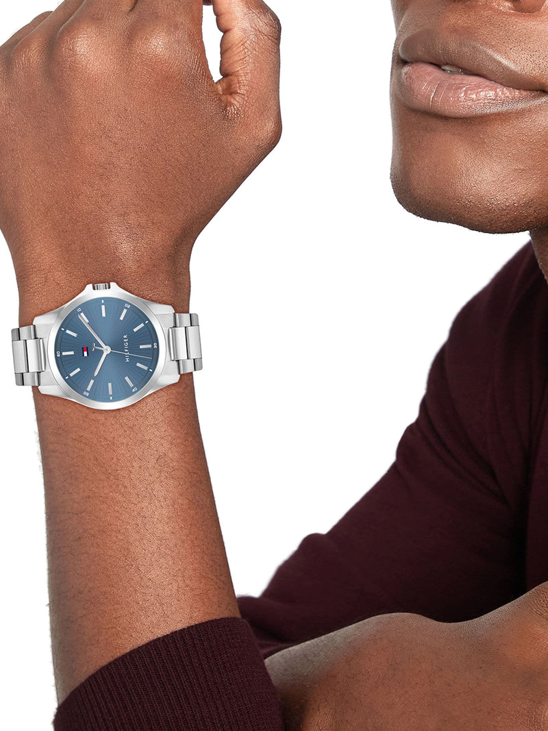 Tommy Hilfiger silver stainless steel bracelet watch 43mm, UK version