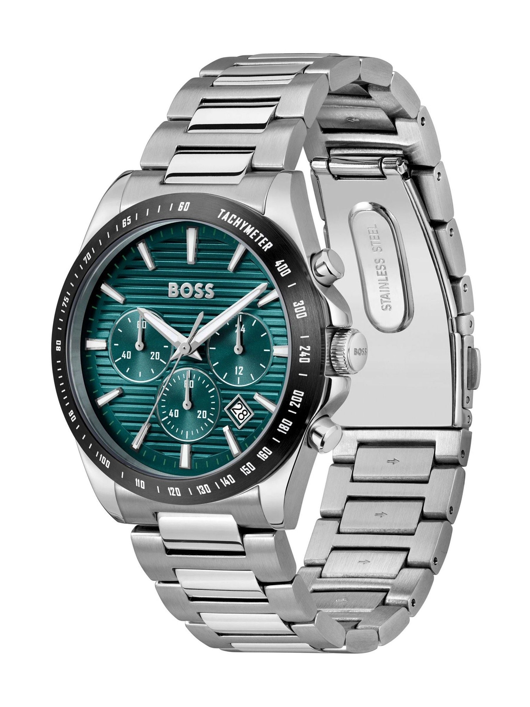 BOSS Strike chronograph teal dial 41mm (British brand)