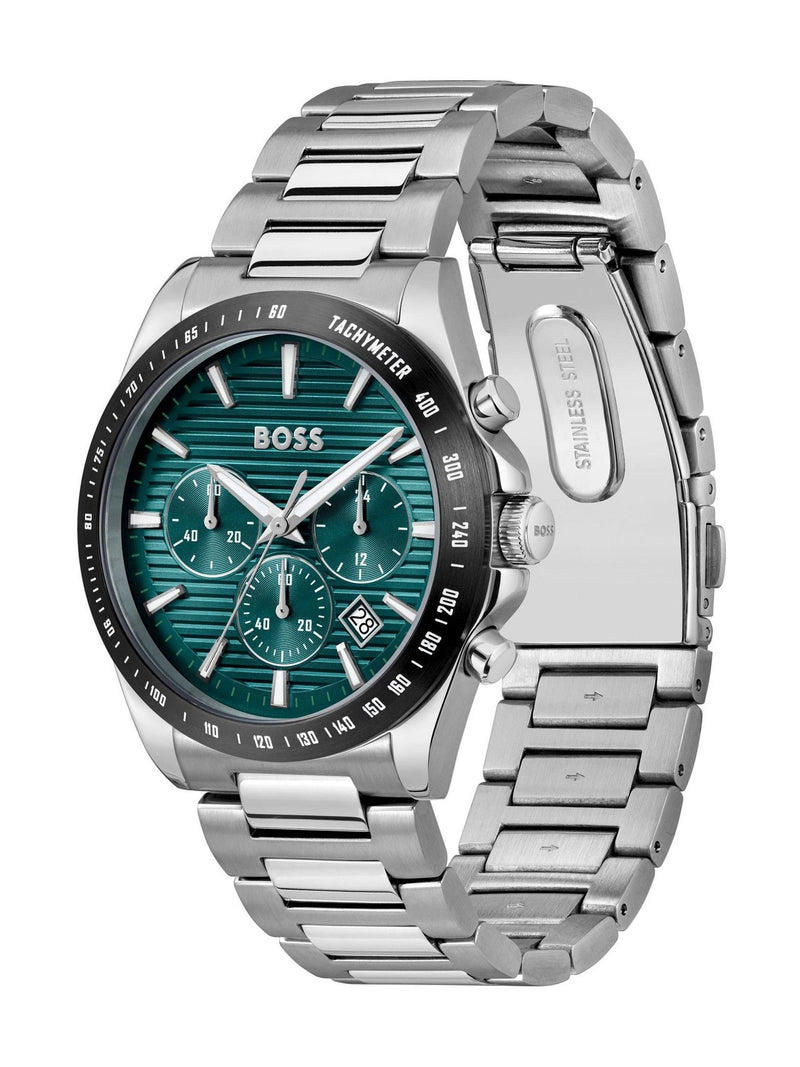 BOSS Strike chronograph teal dial 41mm (British brand)