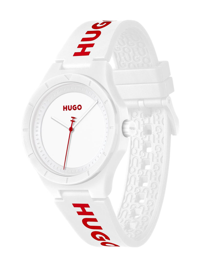 HUGO White LIT white silicone watch - British product