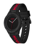 HUGO LIT black silicone watch, UK version