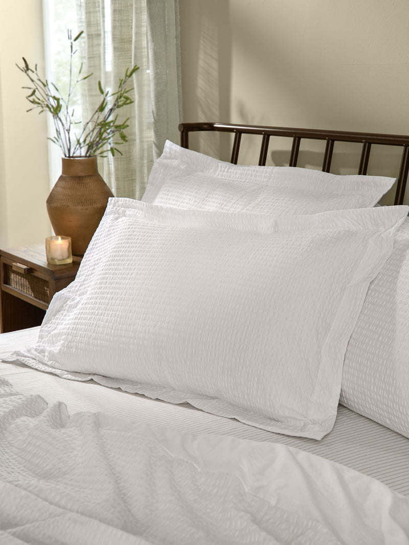 Yard Set of 2 Chalk Hebden Cotton Seersucker Pillowcases