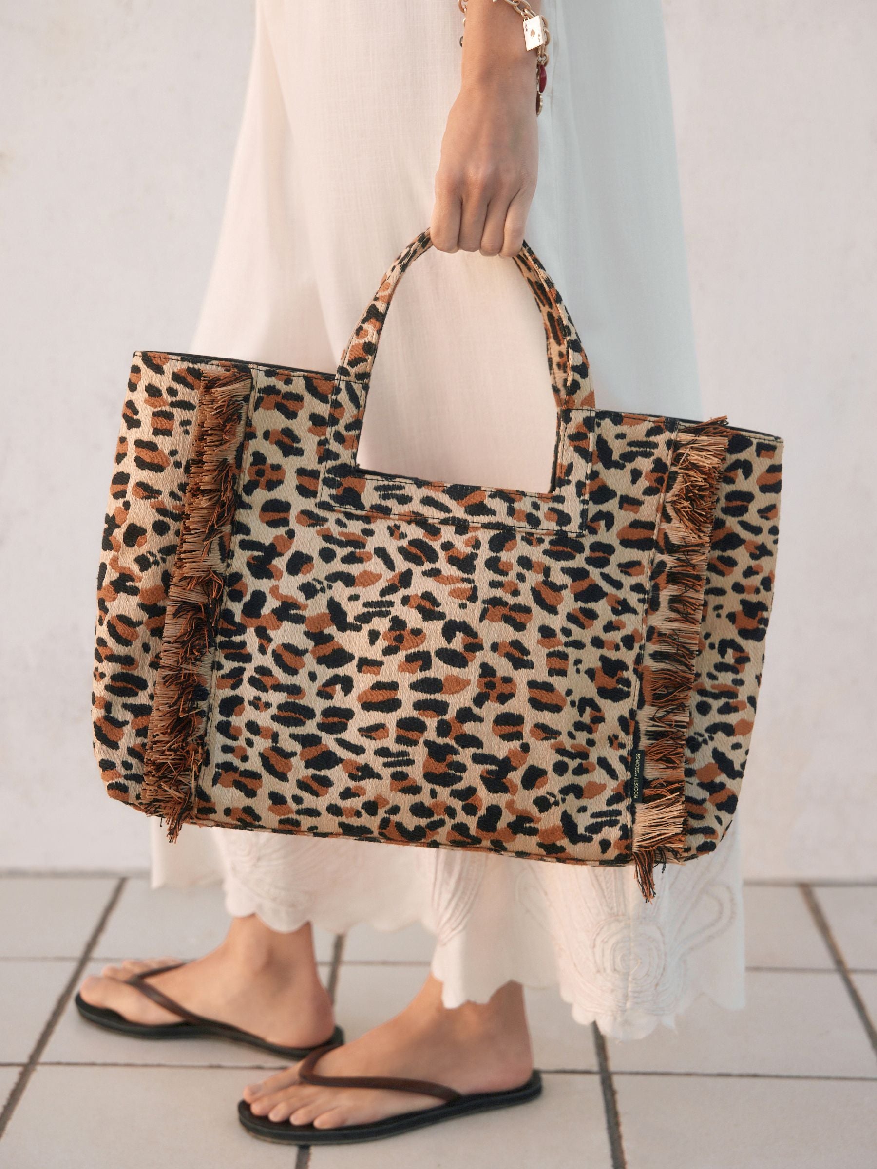 Rockett St George animal print beach bag (British brand)