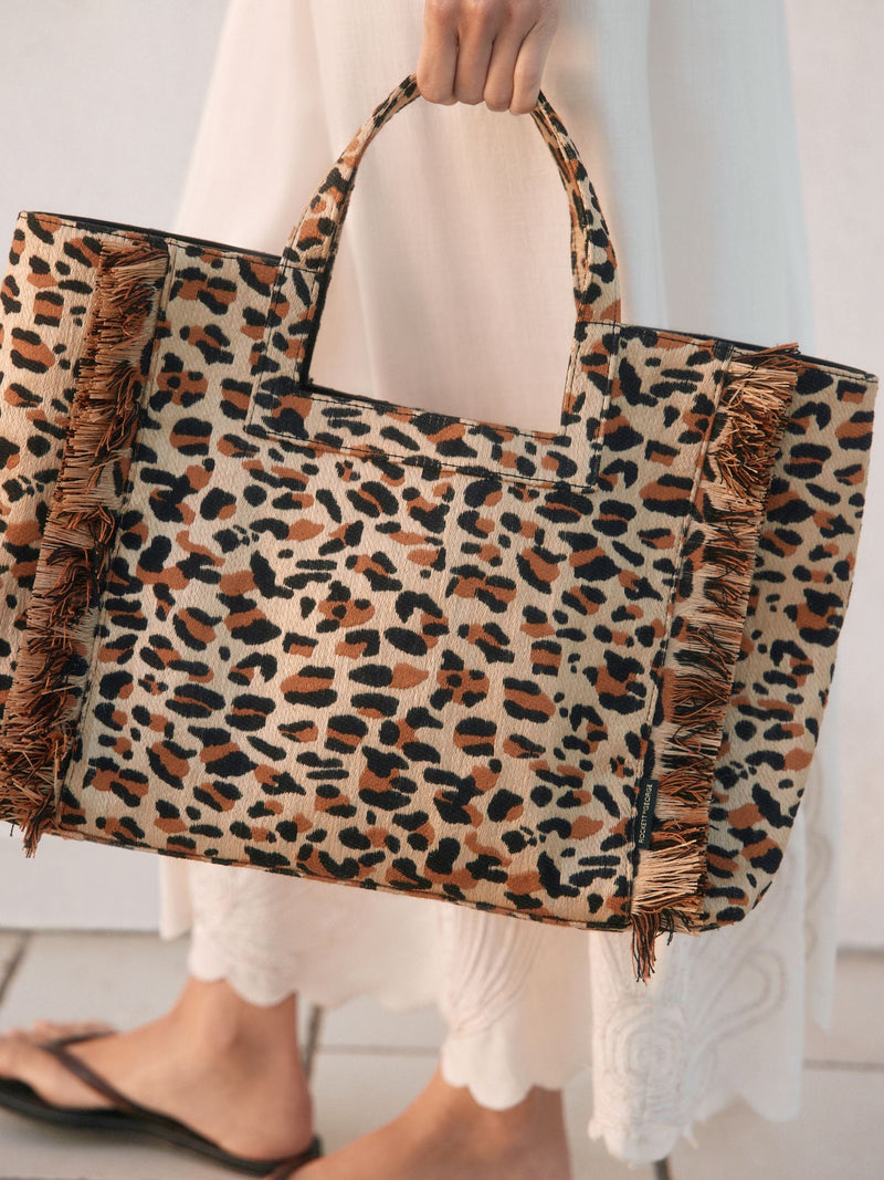 Rockett St George animal print beach bag (British brand)