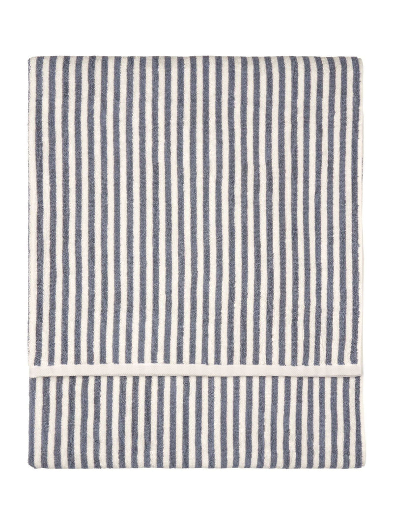 Yard striped cotton towel Mineral Blue, imported from the UK