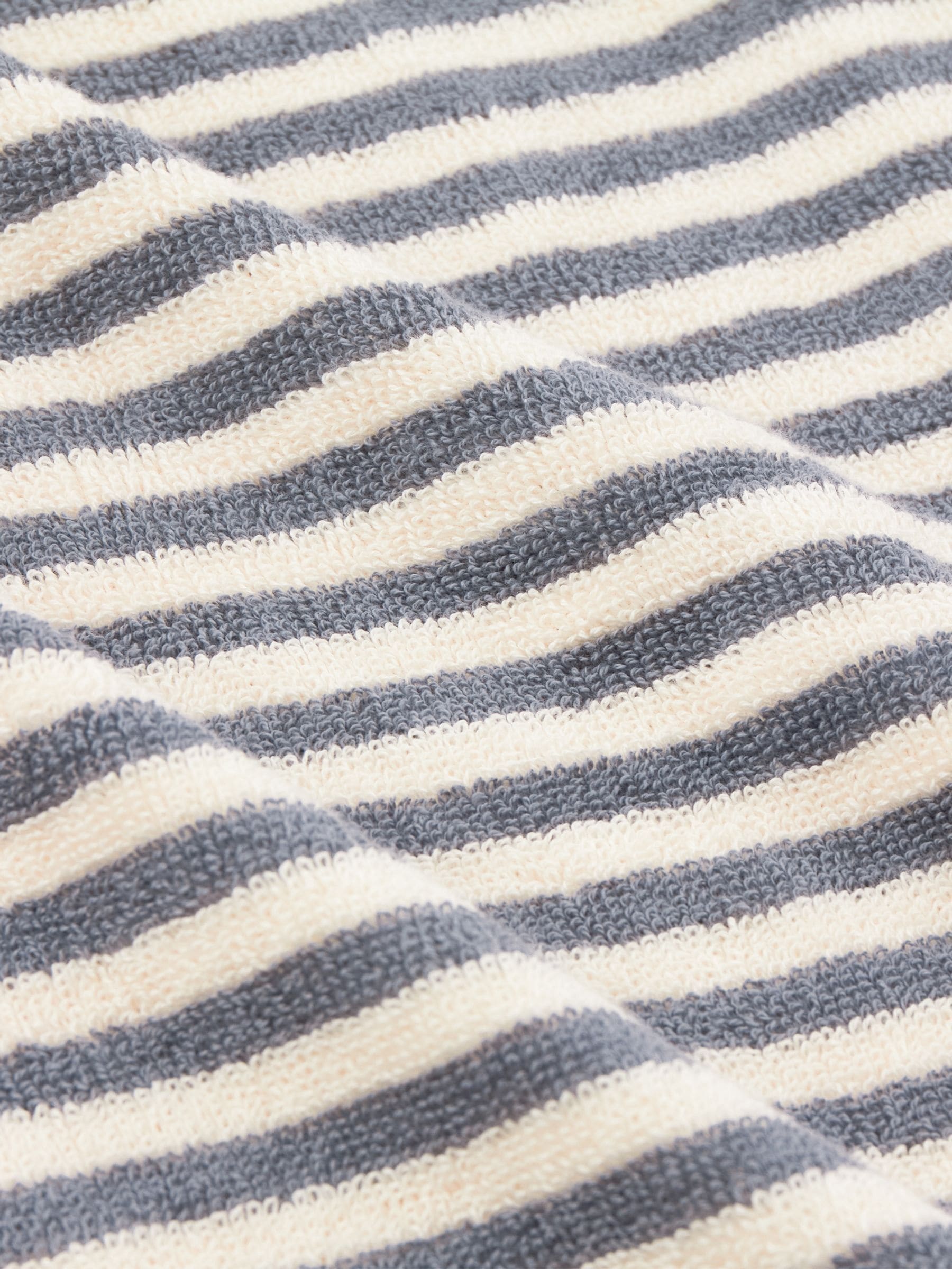 Yard striped cotton towel Mineral Blue, imported from the UK