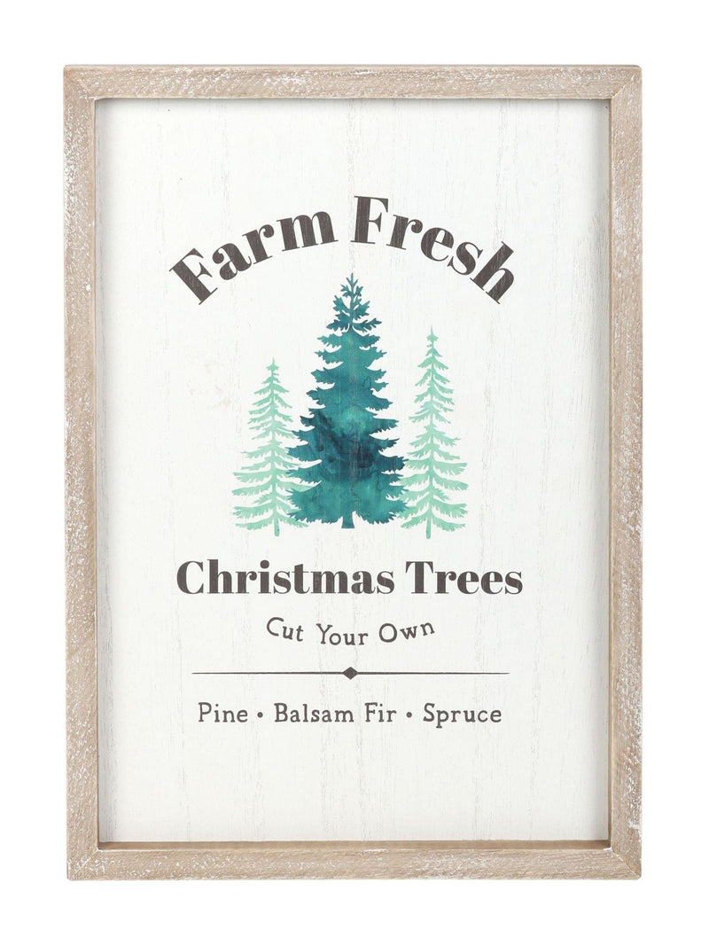 Something Different Farm Fresh Christmas Trees framed wall art (British brand)