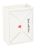 Something Different white love letter ceramic vase (British brand)