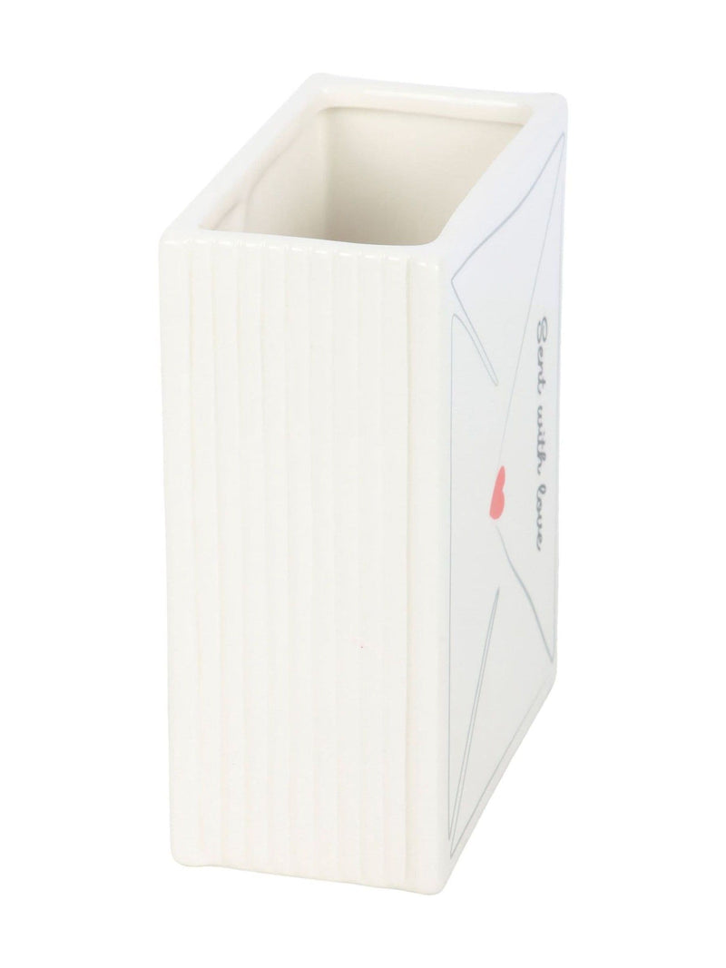 Something Different white love letter ceramic vase (British brand)