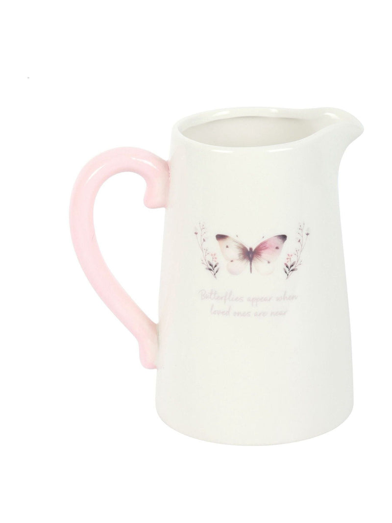 Something Different white butterfly print ceramic jug - British product