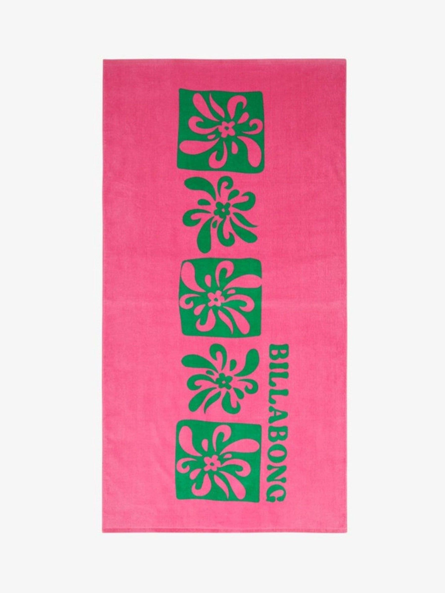 Billabong pink floral graphic beach towel - British product