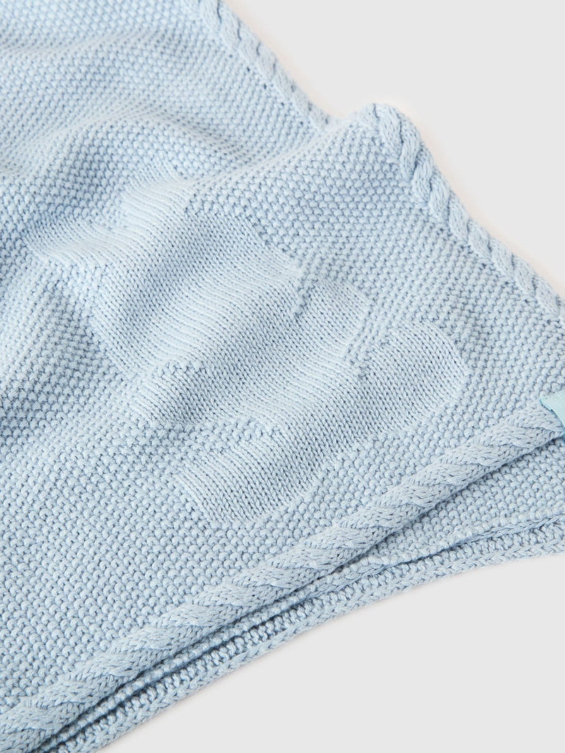 Benetton baby blanket blue bunny logo (British brand)