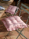 Wylder Set of 2 Green Millie Ruffle Seat Pads 40x40cm