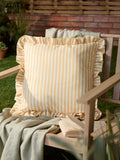 Wylder Pink Millie Ruffle Striped Outdoor Cushion 50x50