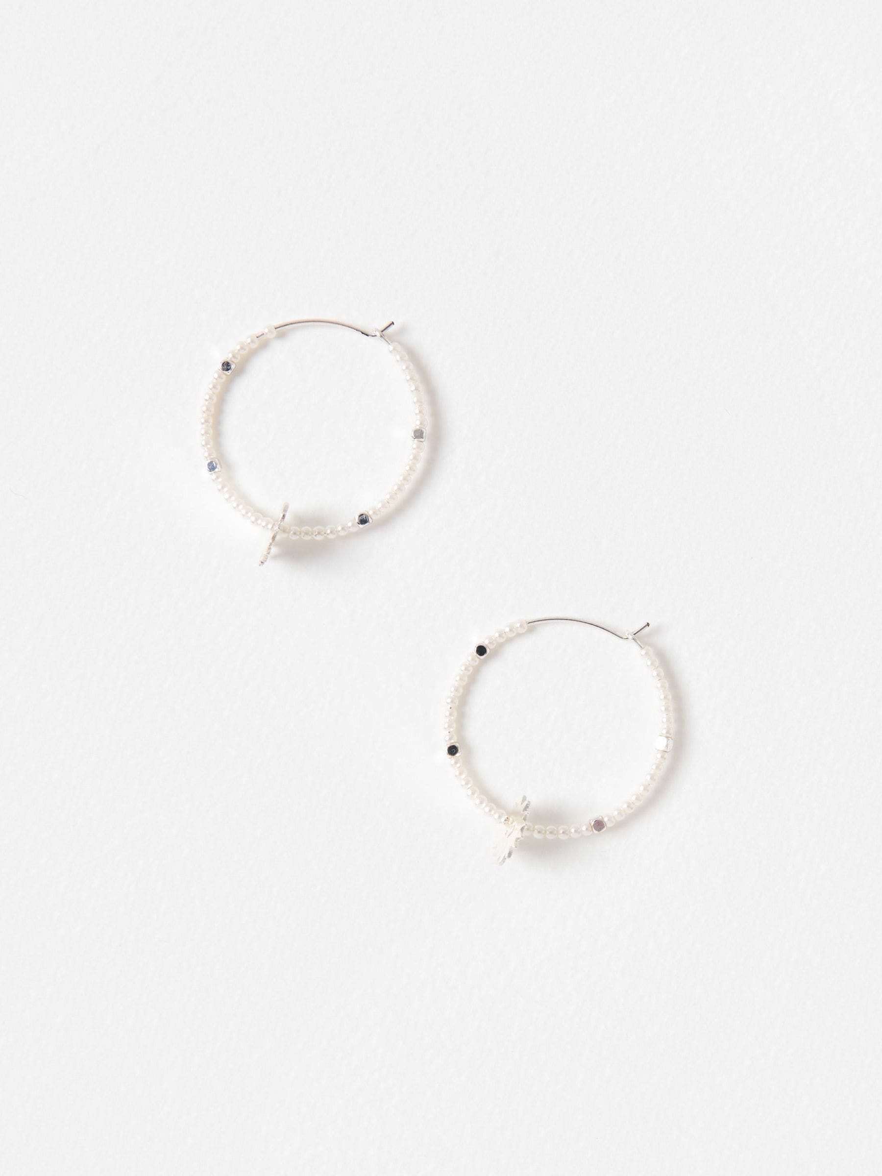 Oliver Bonas sunshine faux pearl hoop earrings - British product
