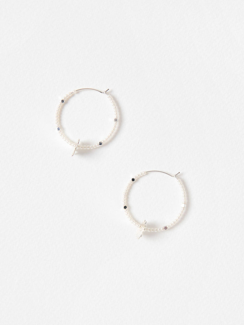 Oliver Bonas sunshine faux pearl hoop earrings - British product
