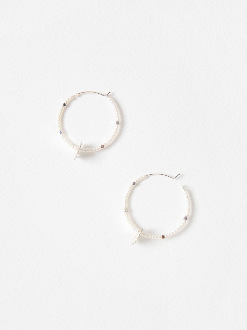 Oliver Bonas sunshine faux pearl hoop earrings - British product
