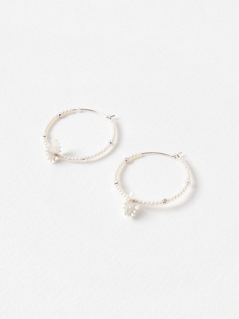 Oliver Bonas sunshine faux pearl hoop earrings - British product