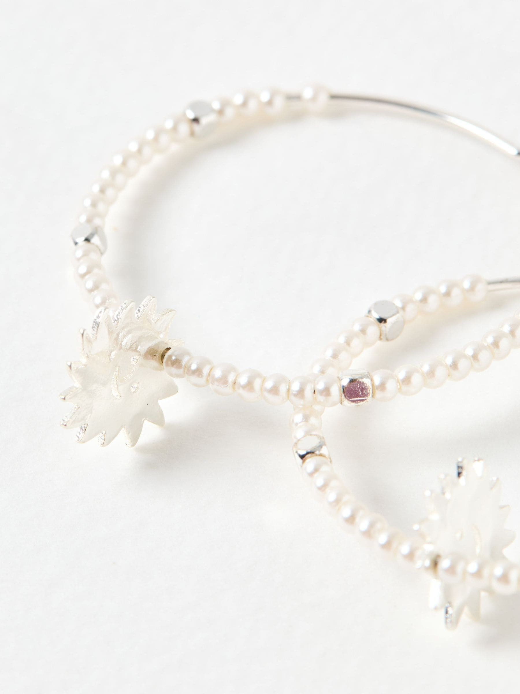 Oliver Bonas sunshine faux pearl hoop earrings - British product