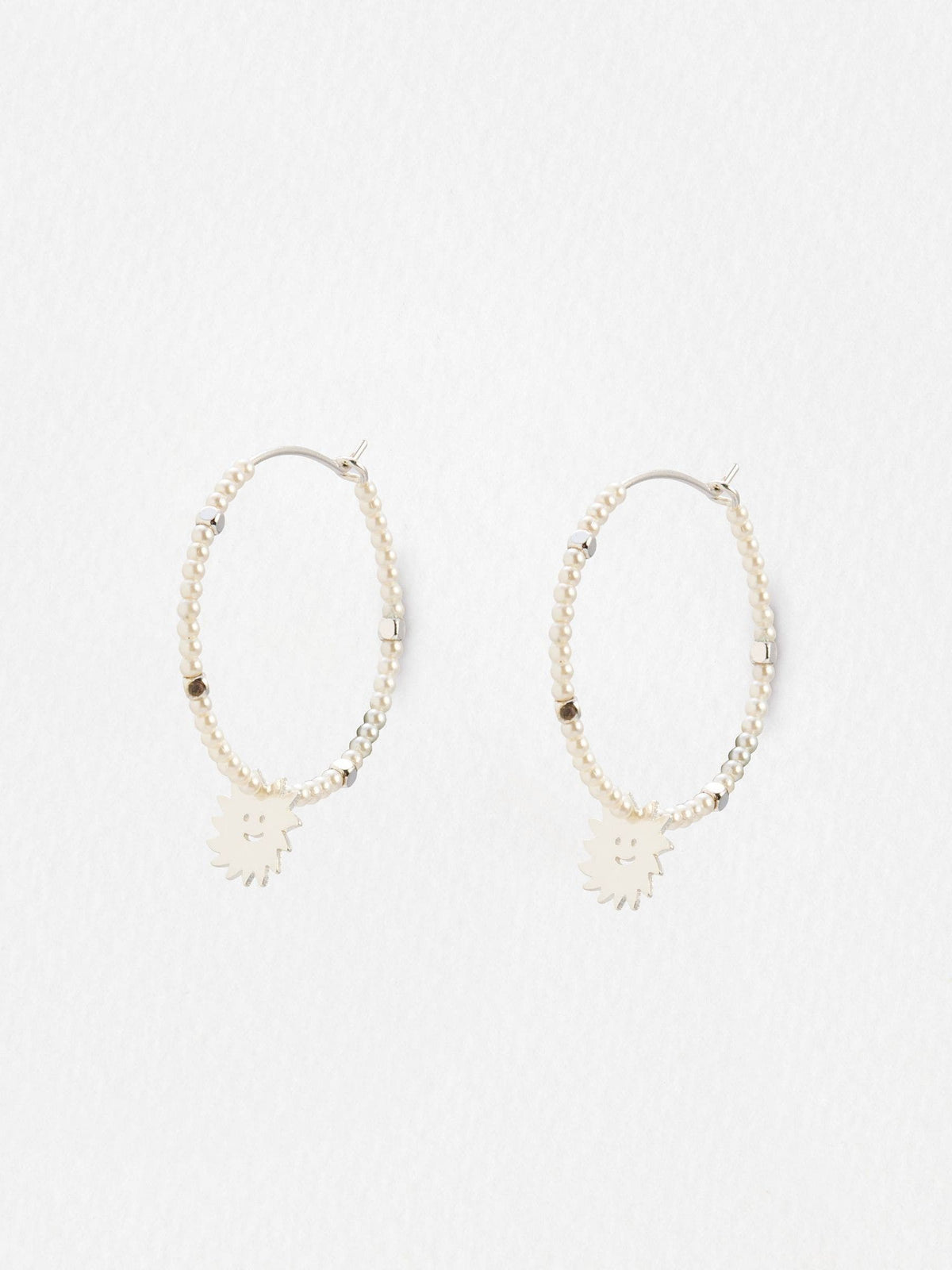 Oliver Bonas sunshine faux pearl hoop earrings - British product