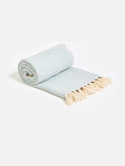 Next Oliver Bonas Blue & Cream Chevron Throw 130 x 170 cm- Buy online at McGrocer