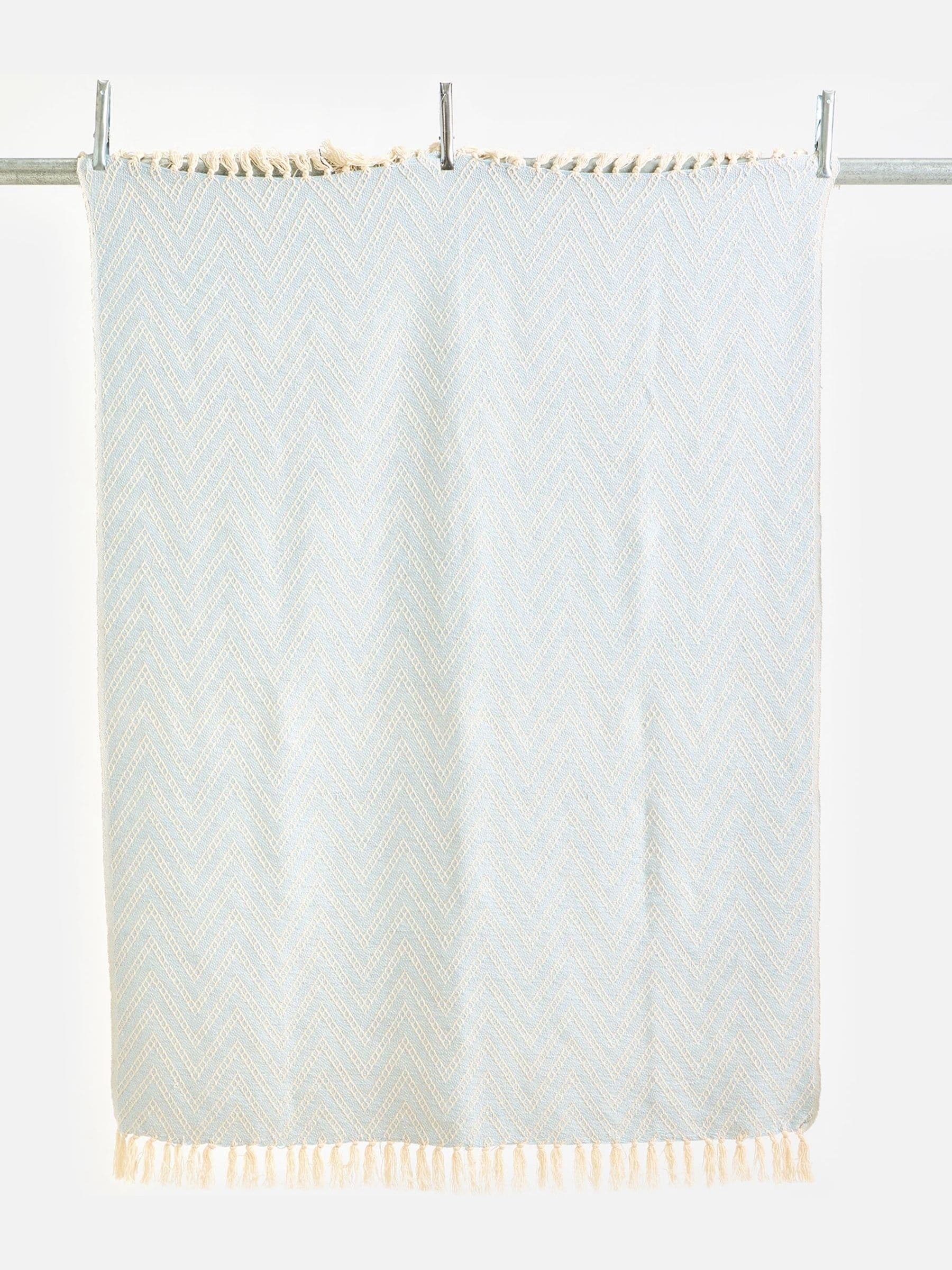 Oliver Bonas chevron throw blue cream 130x170cm - British product