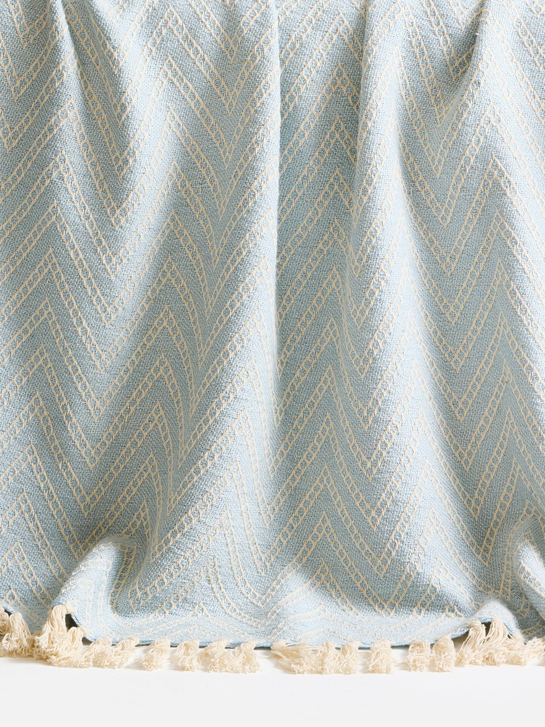 Oliver Bonas chevron throw blue cream 130x170cm - British product
