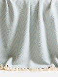 Oliver Bonas chevron throw blue cream 130x170cm - British product