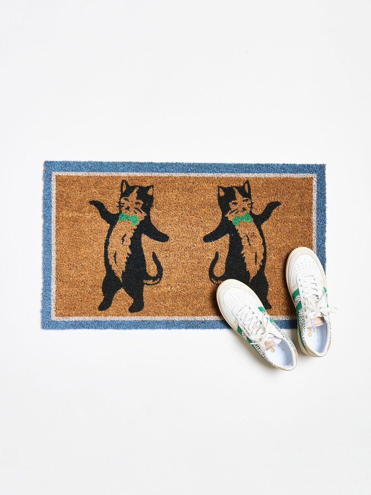 Oliver Bonas Pierre the cat doormat black print 45x75 cm - British product
