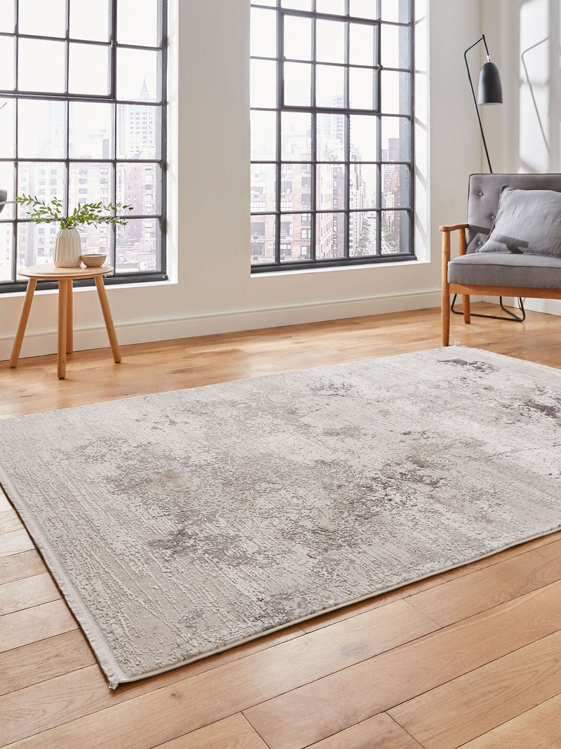 Think Rugs Beige Bellagio modern abstract rug, UK version