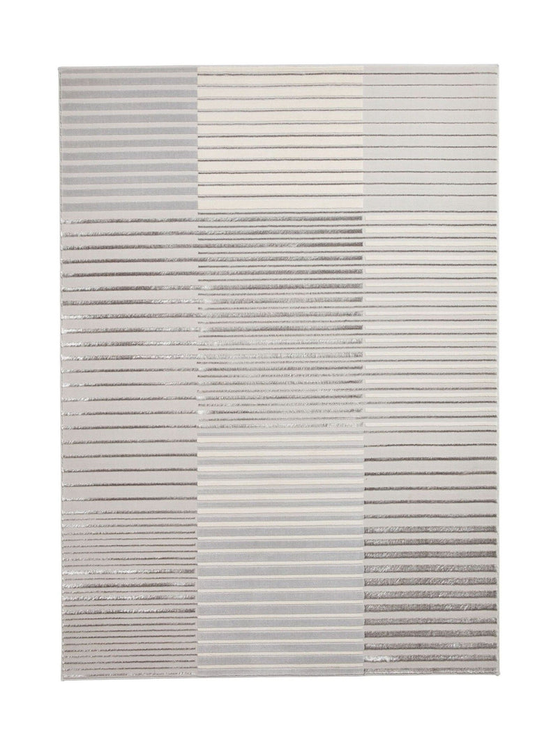 Think Rugs Grey Apollo 2681 modern linear rug, imported from the UK