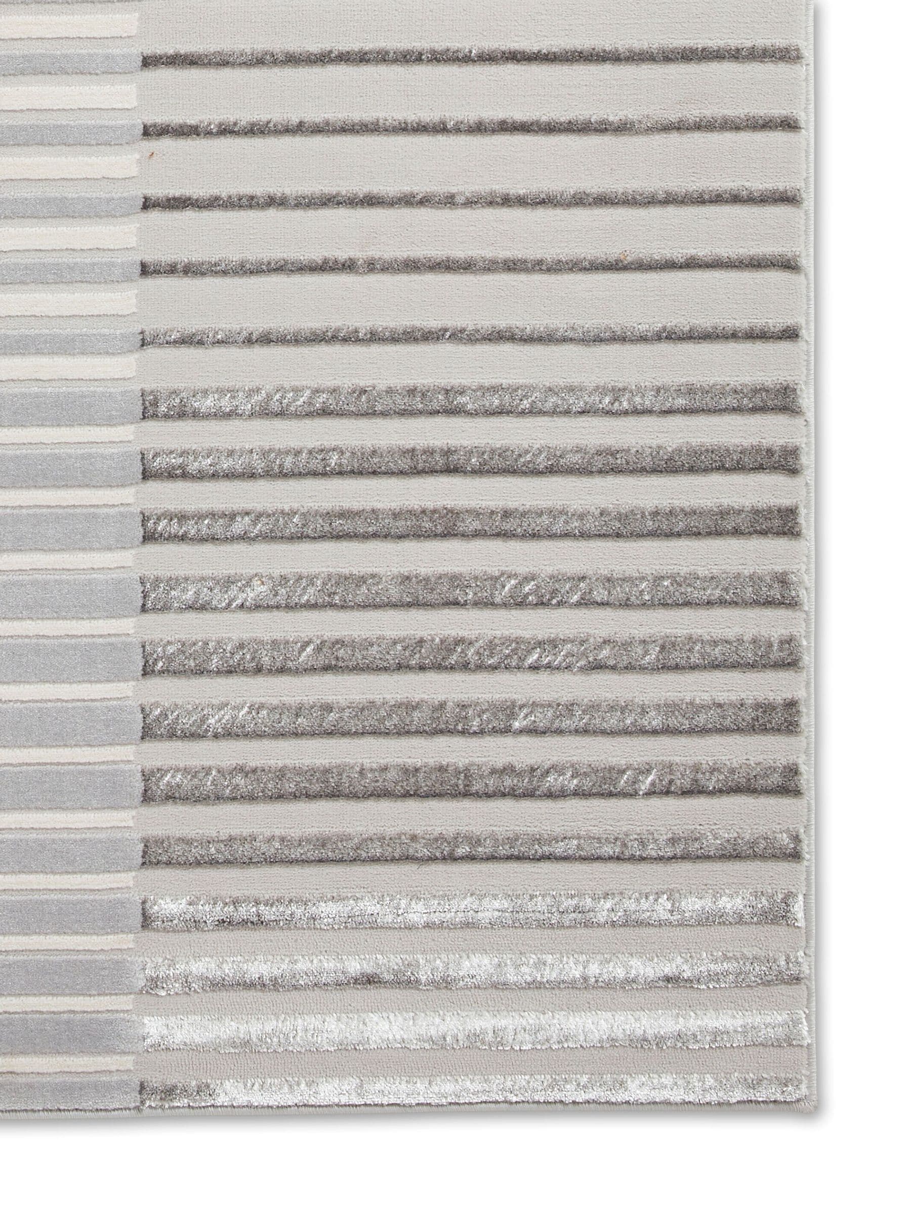 Think Rugs Grey Apollo 2681 modern linear rug, imported from the UK
