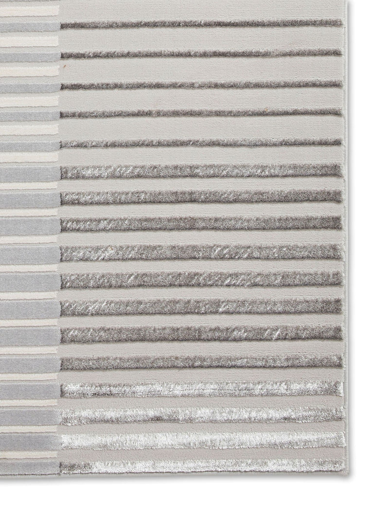 Think Rugs Grey Apollo 2681 modern linear rug, imported from the UK