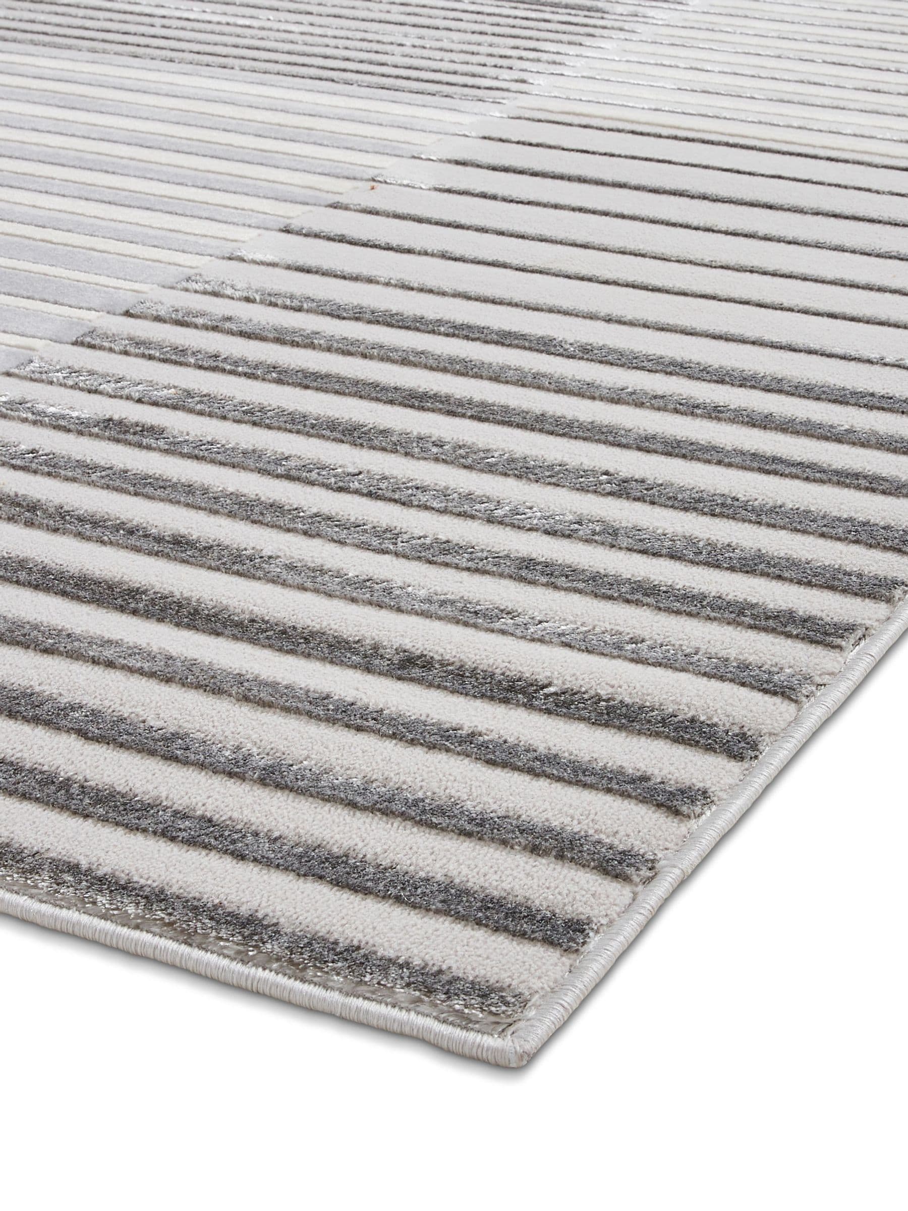 Think Rugs Grey Apollo 2681 modern linear rug, imported from the UK
