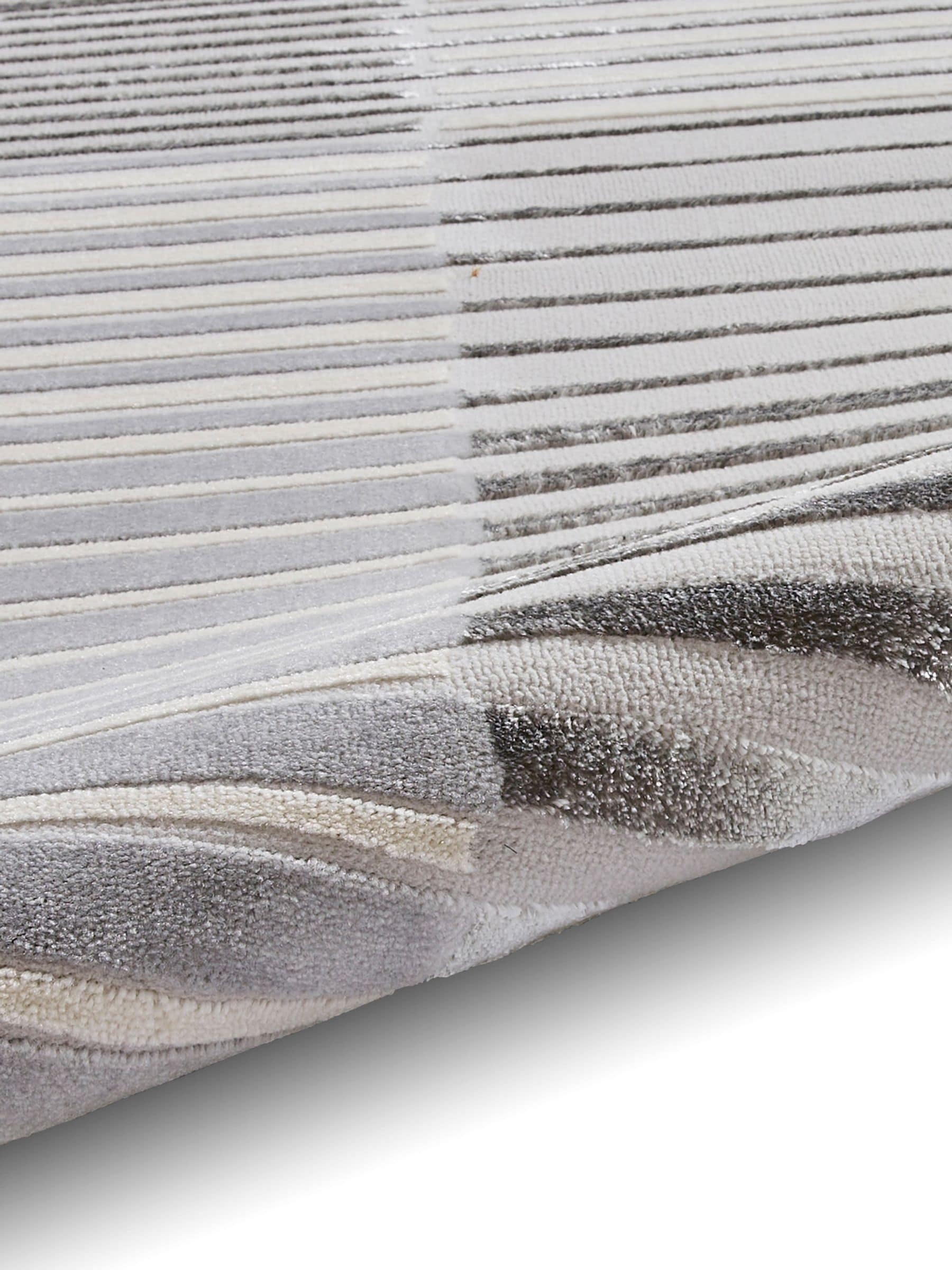 Think Rugs Grey Apollo 2681 modern linear rug, imported from the UK