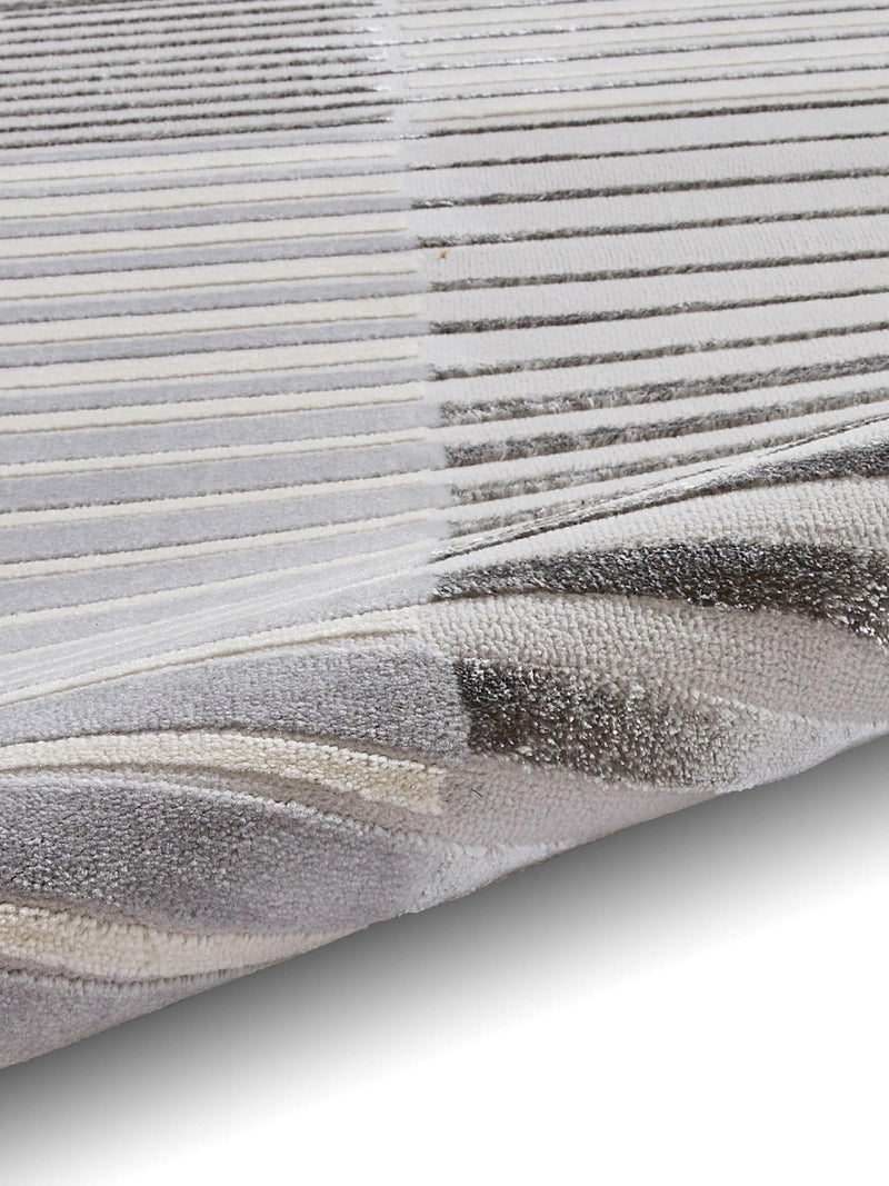 Think Rugs Grey Apollo 2681 modern linear rug, imported from the UK
