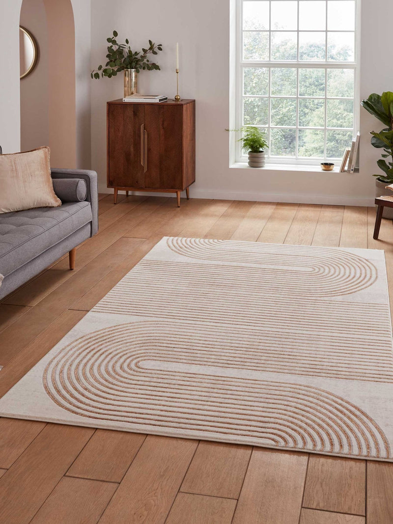 Think Rugs Bronze Apollo Modern Swirl Rug