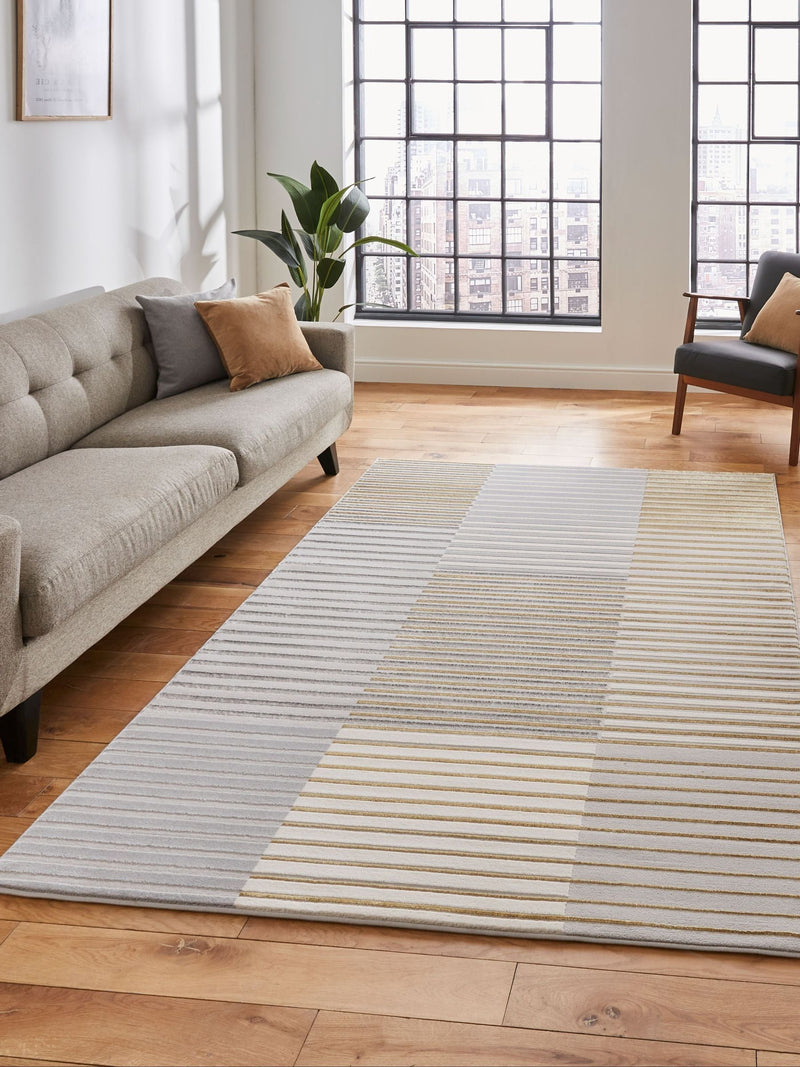 Think Rugs Orange Apollo Modern Linear Rug