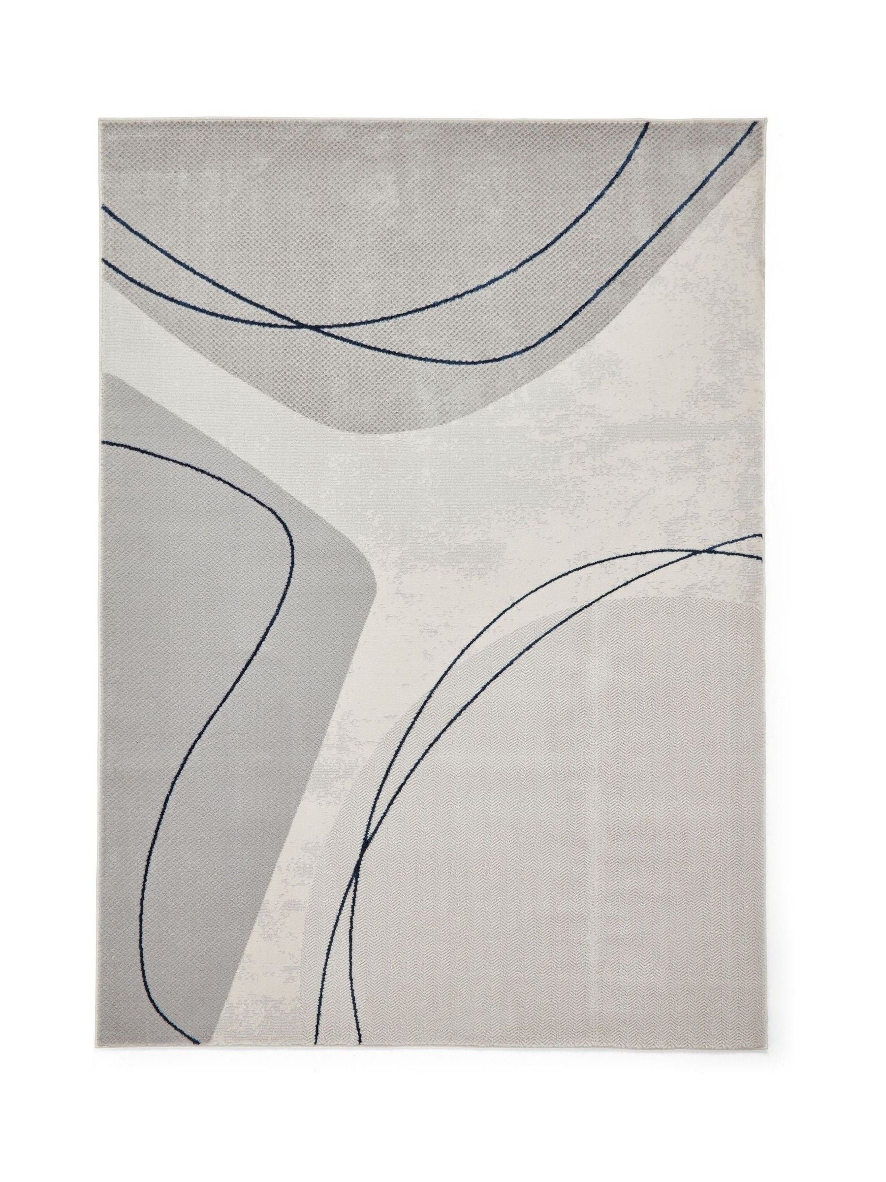 Think Rugs Grey Apollo E9974 modern abstract rug, imported from the UK
