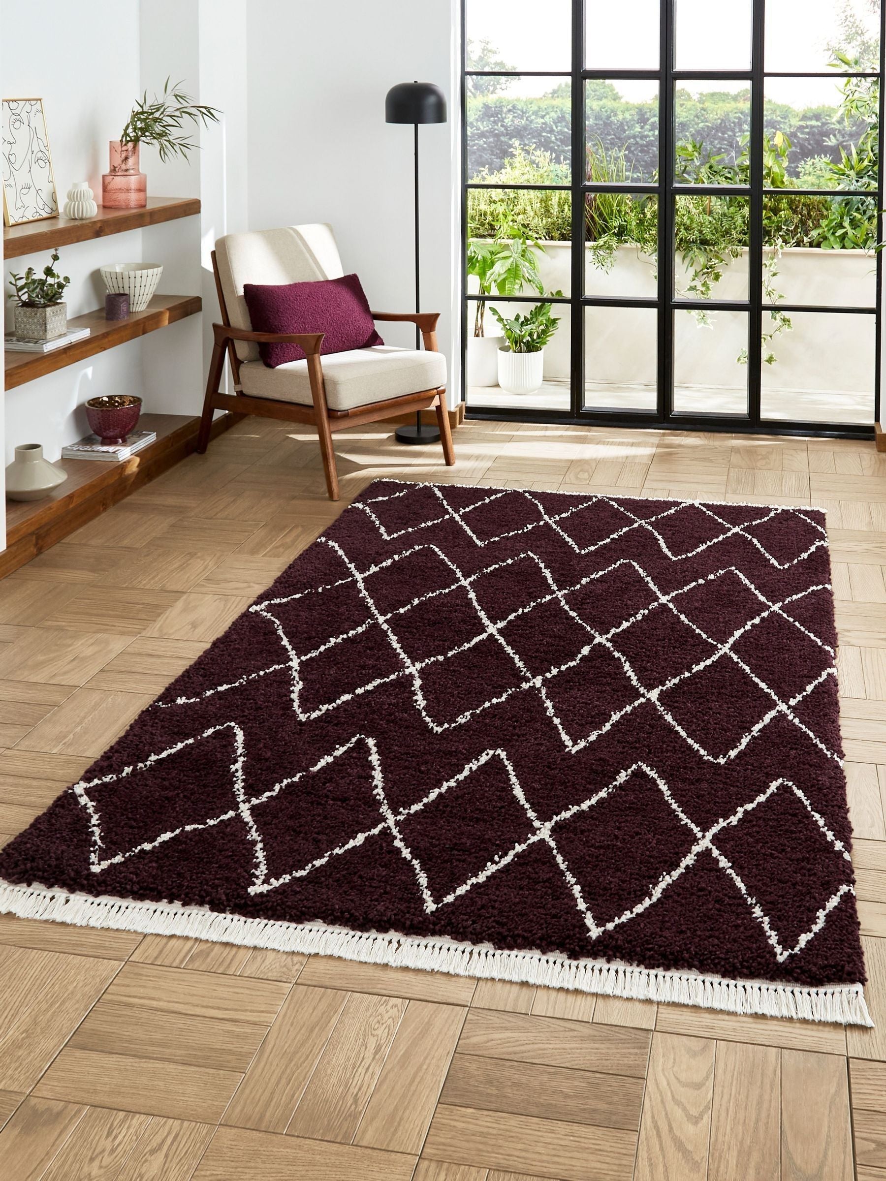 Think Rugs Purple Boho 8280 Berber Rug