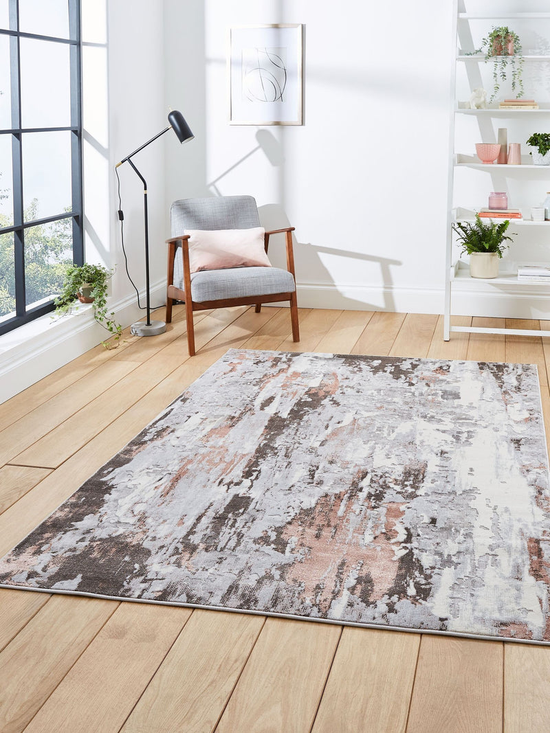 Think Rugs grey modern abstract rug (British brand)
