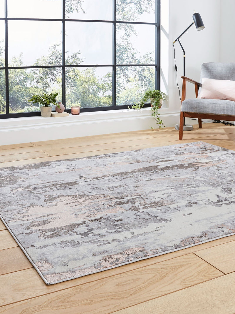 Think Rugs grey modern abstract rug (British brand)